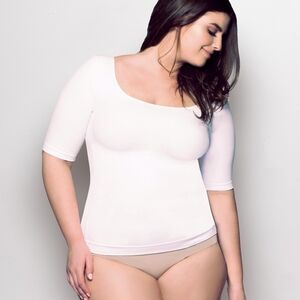 Bodyhush White Scoop Neck Top Shapewear